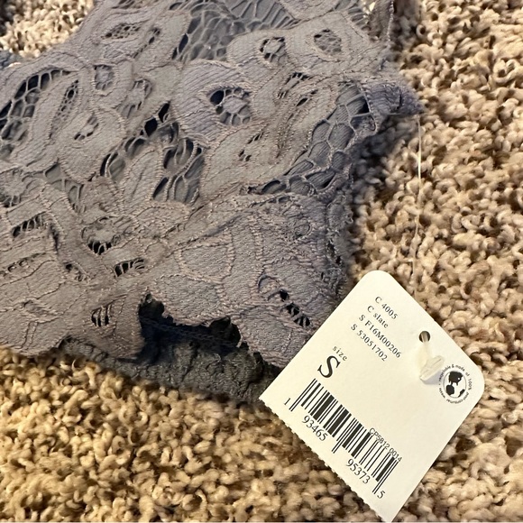 Free People Intimately FP One Adella Lace Bralette in Slate Grey - Picture 3 of 7